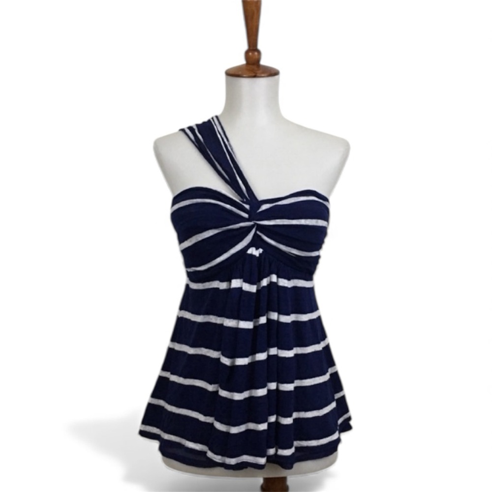 Tracy Reese Plenty 100% Linen‎ Striped One Strap Top